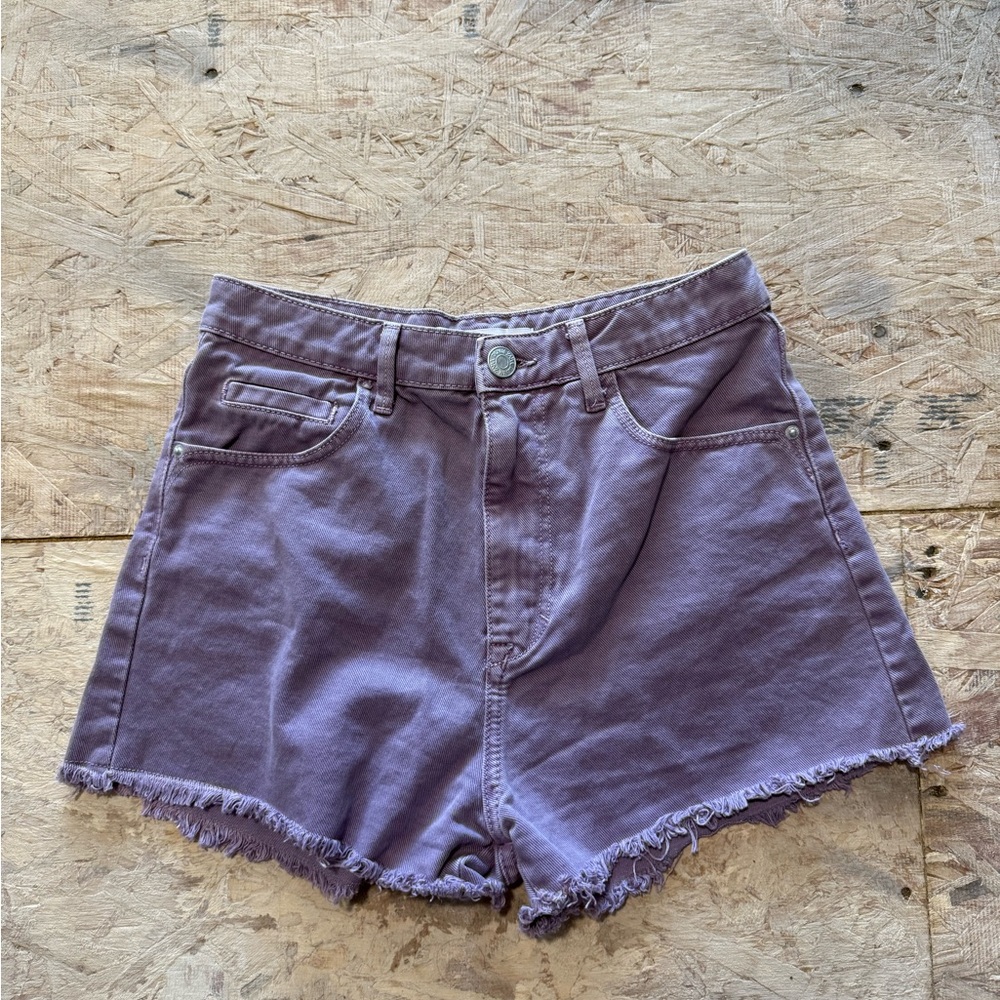 Zara Women's Purple Denim Shorts